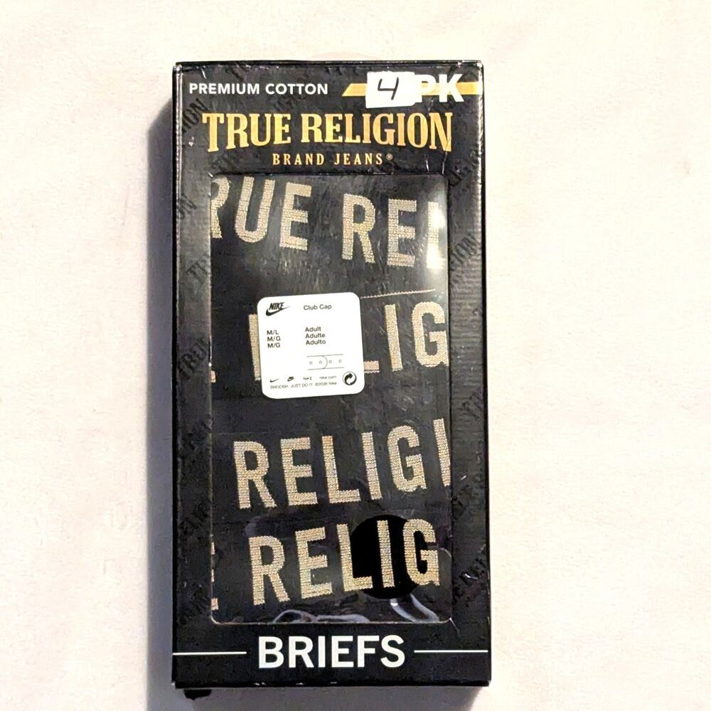 True Religion Men's Mid Rise Briefs Underwear 4 pk Open Box